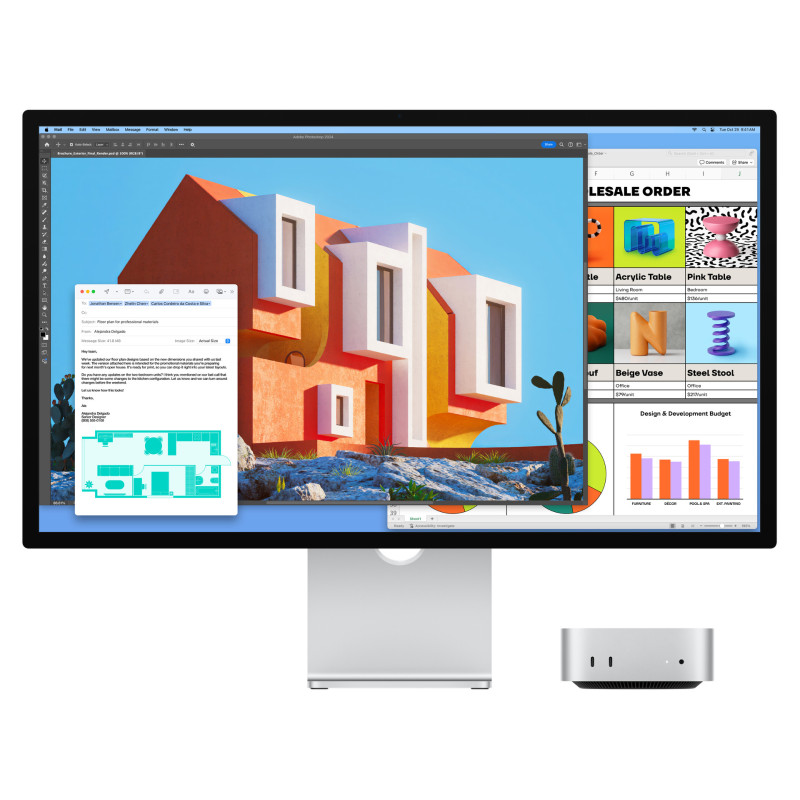 Mac mini: Apple M4 chip with 10‑core CPU and 10‑core GPU, 16GB, 512GB SSD